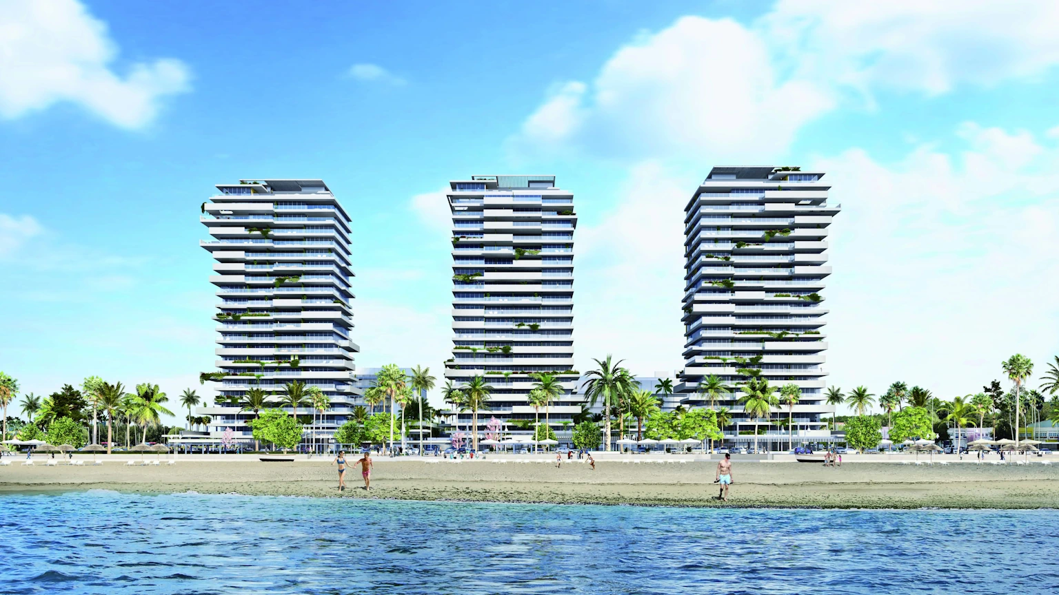 Golden Towers Malaga by day with view from ocean